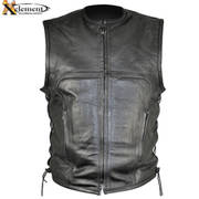 Кожаный жилет Advanced Collarless Design Motorcycle Vest