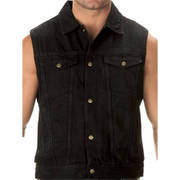 Текстильный жилет Xelement Mens Black Denim Vest