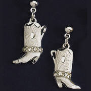 Серьги Silver Boot Earrings Austrian Crystals