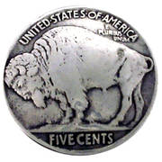 Buffalo Nickel Coin Screwback