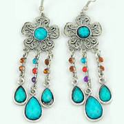 Серьги Flower Earrings Turquoise