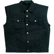 Текстильный жилет Black Denim Vest Hot Leathers
