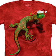 Рождественская футболка Детская Peace on Earth Gecko