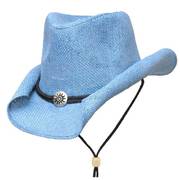 Соломенная шляпа Straw Hat - Curled - Blue