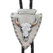  Arrowhead with Buffalo Skull Bolo Tie