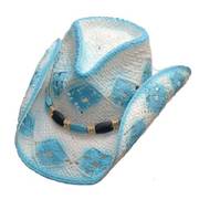 Соломенная шляпа New - Straw Pinch Hat - Blue and White