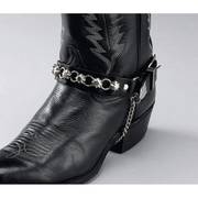 Сбруя на Сапоги Black Leather Boot Chains with Star Studs & Rings