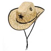  Kids Palm Straw Hat Sheriff Black