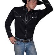 Хлопковая рубашка P-726 Western Apparel Black