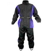 Текстильная мотокуртка 2 Piece Black and Blue Motorcycle Rainsuit With Boot Strap