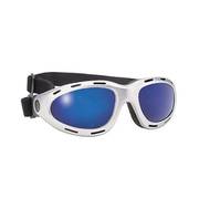 Мотоочки Silver Goggles With Polycarbonate Blue Mirror