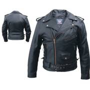 Кожаная мотокуртка Motorcycle Jacket in Premium Black Buffalo Leather