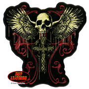 Нашивка Flying Skull Gothic Cross Patch