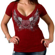 Футболка Sparkle Wings Ladies Vneck Heather T-Shirt