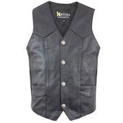 Кожаный жилет Leather Motorcycle Vest with Buffalo Nickel Snaps