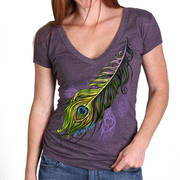 Текстильная майка / топ Peacock Feather V-Neck Shirt