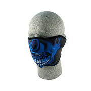 Мото маска Blue Chrome Skull Neoprene Half Face Mask
