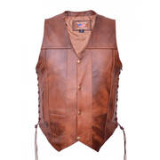Кожаный жилет Men's 10 Pocket Brown Vest