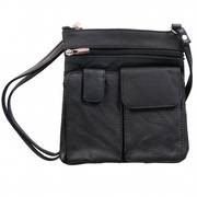 Сумка Black Leather 6 Pocket Purse with 4 Zippers