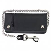 Кошелек / бумажник Black Naked Leather Wallet with Chain