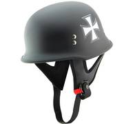  Outlaw T-75 'Iron Cross' German Style Flat Black Half Helmet