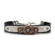 Браслет Adjustable Leather Bracelet with Bronze Shells on Silver/Crystals