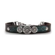 Браслет Adjustable Leather Bracelet with Silver Patina Crystals