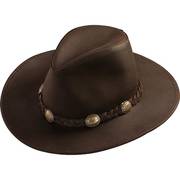 Кожаная шляпа Dude Dakota Leather w/braided band-Brown
