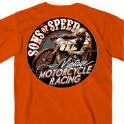 Футболка для байкеров Official Sons of Speed Vintage Motorcycle Racing Texas Orange