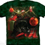 Рождественская футболка Puppy Reflections