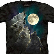 Футболка с коллажем про животных Three Wolf Moon Glow