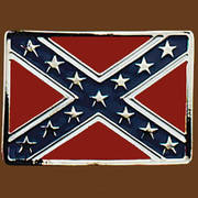 Ременная пряжка Confederate Flag Silver