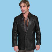 Пиджак Mens Black Leather Jacket