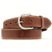 Tab Brown Leather Belt