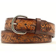 Ремень Floral Brown Leather Belt