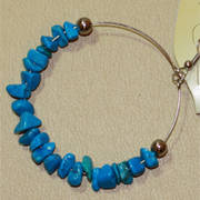 Серьги Earring Stone Hoop Blue